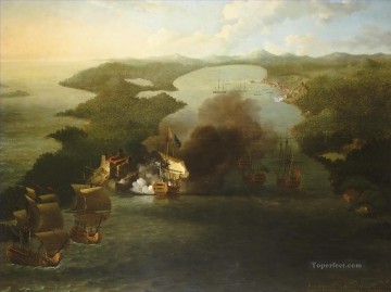サミュエル・スコット 2 海戦 Oil Paintings